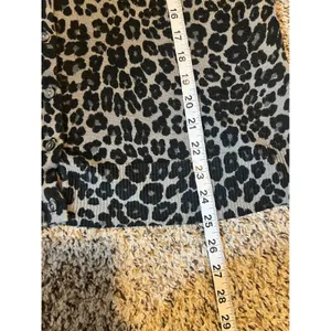 Croft & Barrow Leopard Print Cardigan Sweater Tan Black Long Sleeve‎ Button Up thumbnail 5