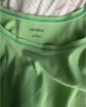 Wild Fable Tank Top Crop Ribbed Green thumbnail 2
