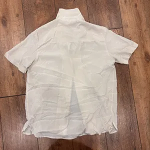 Aritzia BABATON Academy Matte Pearl 100% Silk Shortsleeve Blouse Button-Up 2XS thumbnail 5