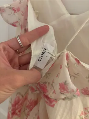 Storia Pink Floral Ruffle Maxi Dress NWT thumbnail 4