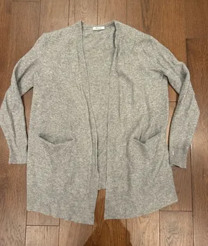 Madewell Light Gray Open-Front Knit Cardigan Size Small - C1-603 thumbnail 1