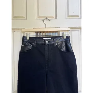 Abercrombie & Fitch Curve Love 90s Straight Ultra High Rise Faux Leather Jeans 4 thumbnail 5
