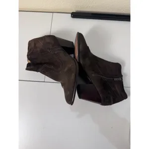 Frye Suede Ankle Boots Women 8 Brown Western Block Heel Minimalist Boho‎ thumbnail 6