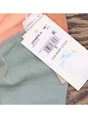 NWT O'Neill Mirage Colorblock Edgewater One-Piece Swimsuit Multi Pink Lurex S thumbnail 5