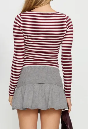 Brand new Princess Polly knit mini skirt Xs/S grey with tags thumbnail 2
