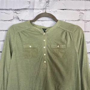 Lauren Ralph Lauren Green Button Blouse Longsleeve S Y2K Preppy Minimal Slim Fit thumbnail 5