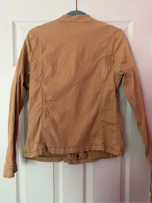 Maison Scotch- Scotch and Soda lightweight camel brown moto jacket- see sizing thumbnail 9