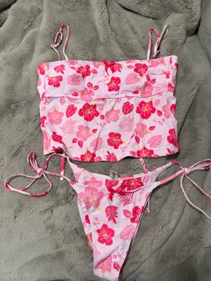 Seamolly Pink Floral Tankini Size M thumbnail 1