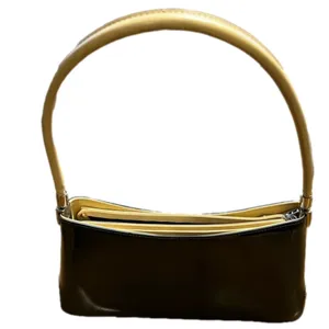 Beijo metallic patent pewter and tan trimmed handbag, EUC, clean interior thumbnail 6