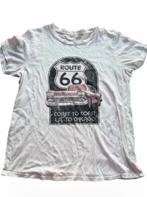 Altar'd State Route 66 Vintage Classic Car Graphic Tee White Short Sleeve S thumbnail 1