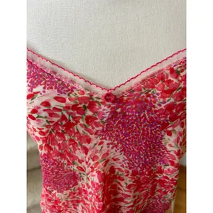 Josie Natori Pink & Red Ditzy Floral Lace Trim Cami Tank Lingerie Top thumbnail 2