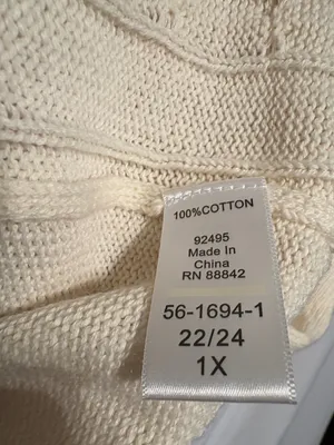 Woman Within GrandmacoreCream Cable Knit Button-Front Cardigan Size 1X NWOT thumbnail 3
