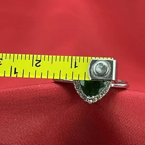 Green‎ CZ Love Heart Promise Polished Ring .925 Sterling Silver Band Sz 8.25 thumbnail 7