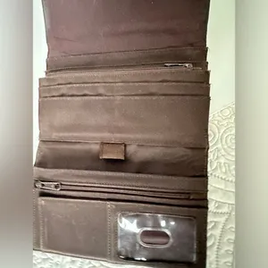 Fossil Brown Genuine Leather Wallet Crossbody Bag Organizer thumbnail 10