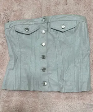 ZARA Jean Strapless Shirt thumbnail 1