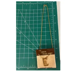 The Initial Name Game CINDY Pendant Necklace Gold Tone Suspended Letter C thumbnail 2