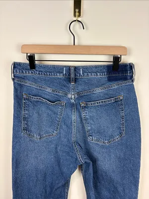 Abercrombie Ankle Straight Jeans Women’s Size 31 Short High Rise Blue Denim thumbnail 7