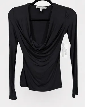 654 Urban Outfitters Black Cowl Neck Top XXS NWT thumbnail 1