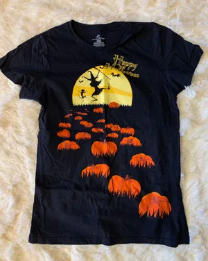 Halloween Graphic Tee Black Size M thumbnail 1