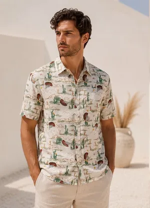 Fresh Vibes S Cotton Spooky Summer Desert Taco Skeleton Button Up Shirt 🌮💀 thumbnail 1