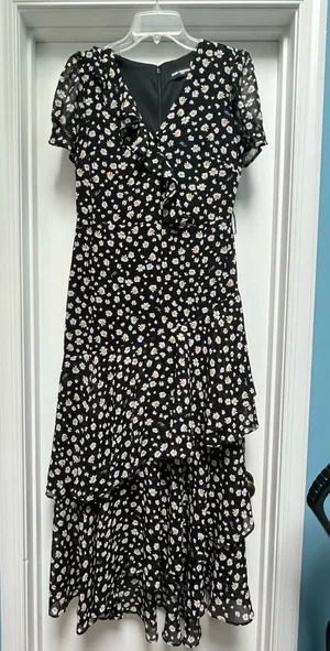 Karl Lagerfeld Paris Black Floral Maxi Dress thumbnail 1