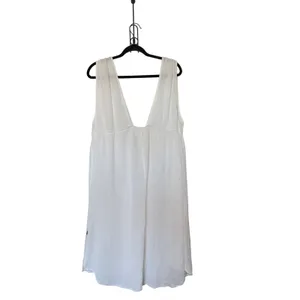 Anthropologie XL White Sleeveless Tie Front Cover Up Tunic Cottagecore Boho Chic thumbnail 2