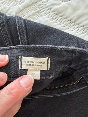 Madewell Perfect Vintage‎ Wide-Leg Jeans Black High Rise 28 thumbnail 5