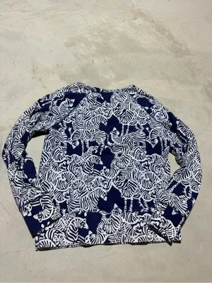 Lilly Pulitzer Navy Zebra Print Long Sleeve Top medium thumbnail 6