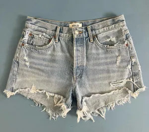 Agolde Parker Vintage Cut Off Light Wash Denim Jean Shorts thumbnail 3
