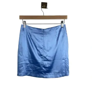Tiger Mist Womens S Baby Blue Satin Ruched Drawstring Micro Mini Skirt Y2K thumbnail 12