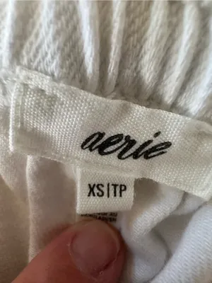 aerie White Distressed Denim Cutoff Shorts thumbnail 5