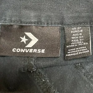 Converse Women's Black High Rise Wide Leg Baggy Raw Hem Denim Jeans Size 27 thumbnail 4