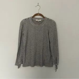 LOFT Black & White Stripe Sweater thumbnail 2