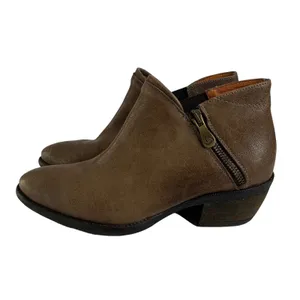 KANNA Booties Ankle Boots Brown‎ Leather Zip Womens SIze 6.5 / 37 Made in Spain thumbnail 3