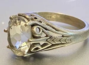 Vintage ornate kabana sterling silver 925 cz Diamonique stone size 6 Women’s thumbnail 3