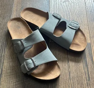 Cliffs Gray Slide Sandals with Double Straps  Women's Size 11 Classic Neutral thumbnail 1