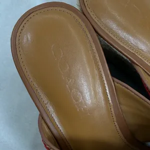 Coach Red Snakeskin‎ Striped Espadrille Wedge Platform Sandals Slides 8.5 READ thumbnail 4