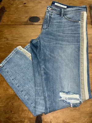Pilcro and the Letterpress Anthropologie Slim Boyfriend Side Stripe Jeans Womans thumbnail 3