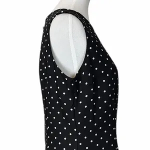 SAG Harbour Y2K Black Polka Dot Sleeveless Sheath Dress Knee Length Size 14 thumbnail 8