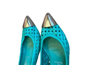 Jeffrey Campbell Bullet Turquoise Perforated Toe Pumps Heels Bold Size 8 Women's thumbnail 9