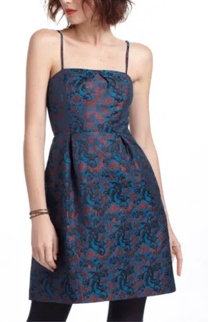 Anthropologie NWT Paprika Brocade Mini Dress thumbnail 1