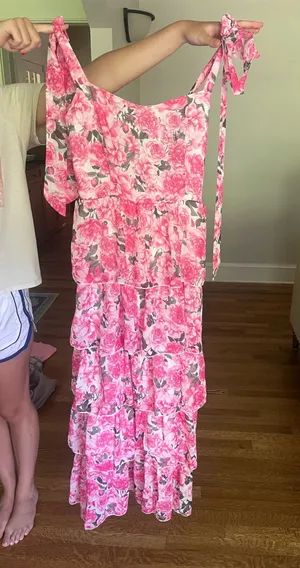 Cherly Floral Maxi Dress Pink Size XS thumbnail 1