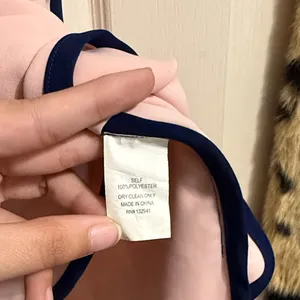 Amanda Uprichard Pink Tank Top Navy Trim Minimalist Career Pastel‎ thumbnail 6