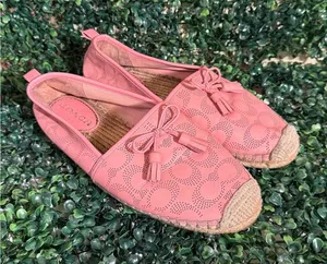 Coach Carson Espadrille pink with tassels, womens shoes size 9 thumbnail 1