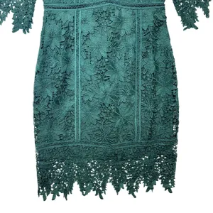 Minuet Emerald‎ Green Floral Lace Cocktail Dress Sheath 3/4 Sleeve Small NWT thumbnail 5