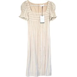 NWT Anthropologie En Saison Cecilia Puff Sleeve Linen Blend Mido Dress Size XS thumbnail 2