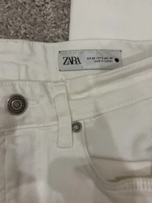 ZARA White Straight-Leg Jeans thumbnail 2