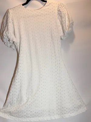 Free People Apricot Rose Sky Blue Puff Sleeve Ruffle Mini Dress Size XS thumbnail 2