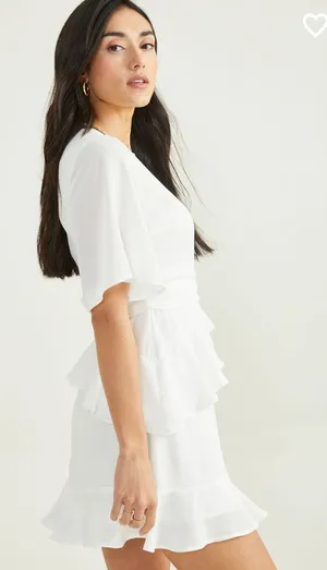 Altar'd State NWT Winnie Chiffon Ruffle White Dress thumbnail 2