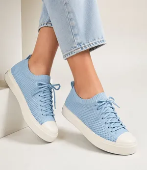 Native Blue Lightknit Lace Up Platform Sneakers Womens 13 Comfort Shoes Casual thumbnail 1